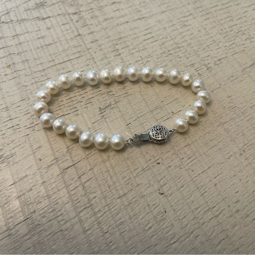Real White Pearls with Sterling Silver Clasp